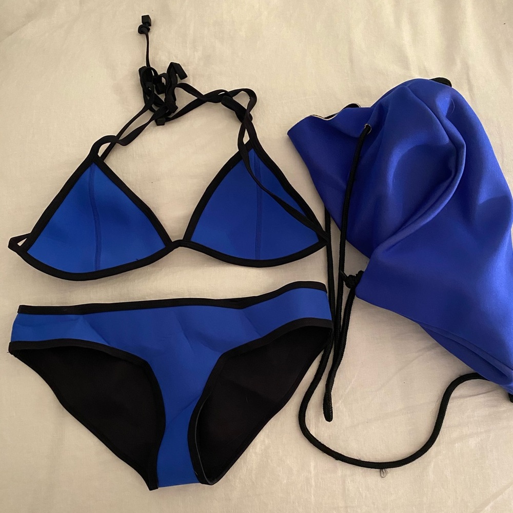 Triangl Neoprene blue bathing suit